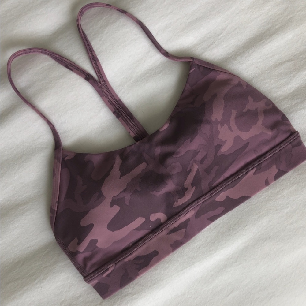 Size 4 pink camo lululemon bra